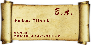 Berkes Albert névjegykártya